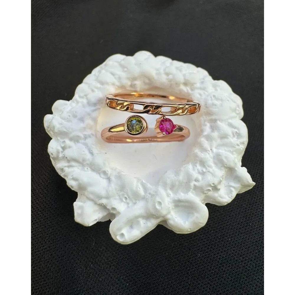 Rose Gold Vermeil Stack Rings - Picture 3 of 3